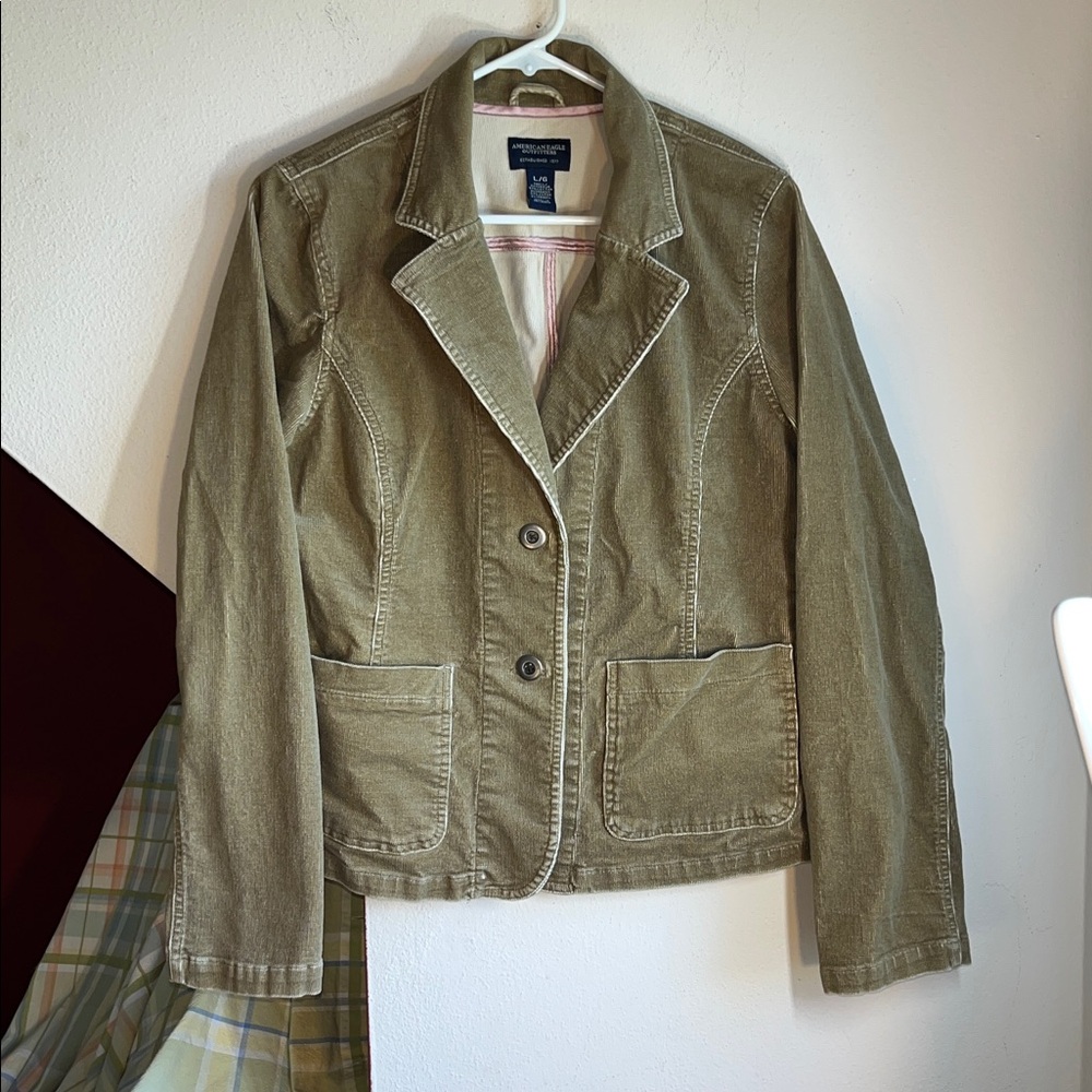American Eagle Outfitters Olive Green Casual Jacket Blazer L EUC